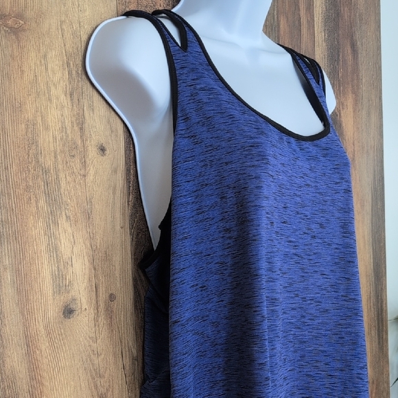 Xersion Blue Relaxed Cut Out Slim Fit Tank Top XL - Picture 2 of 6